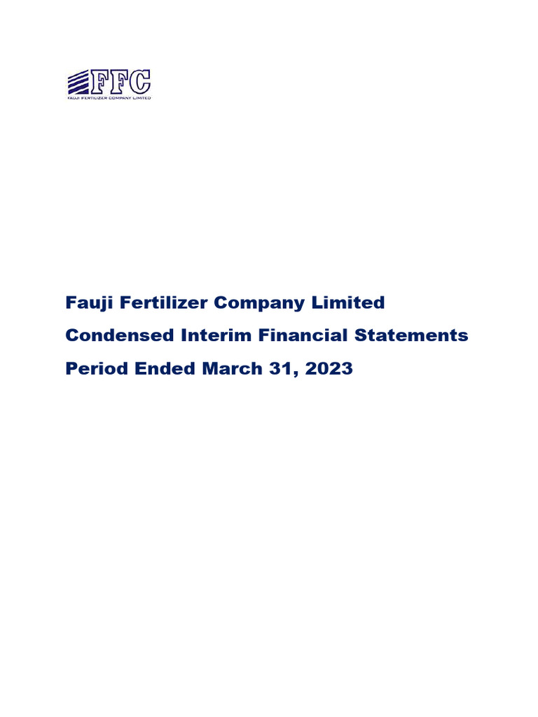Fauji Fertilizer Q1 2023 Financial Review | PDF | Equity (Finance ...