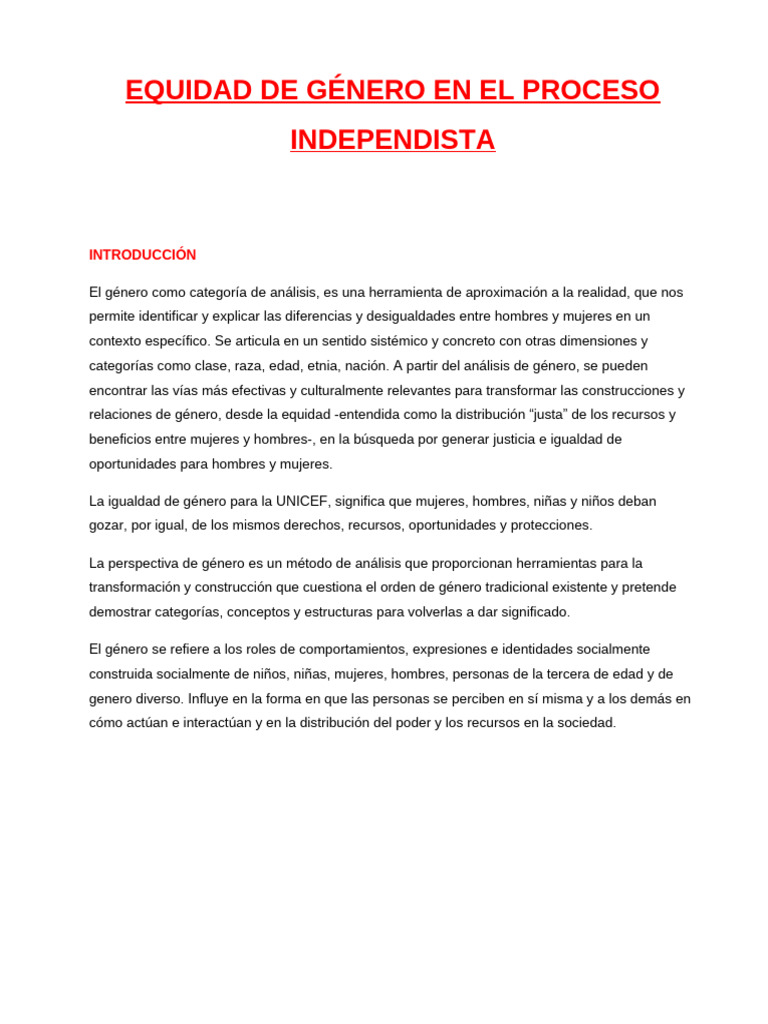Equidad de Genero | PDF | Estudios de género | Igualdad de género