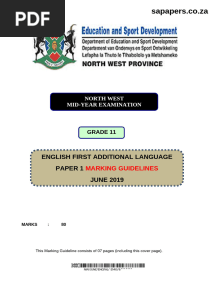 English GR 11 FAL MEMO Paper 1