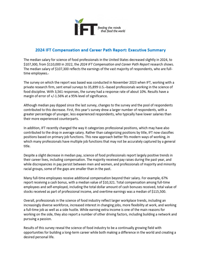 2024 IFT Salary and Career Insights | PDF | Salary | Employment