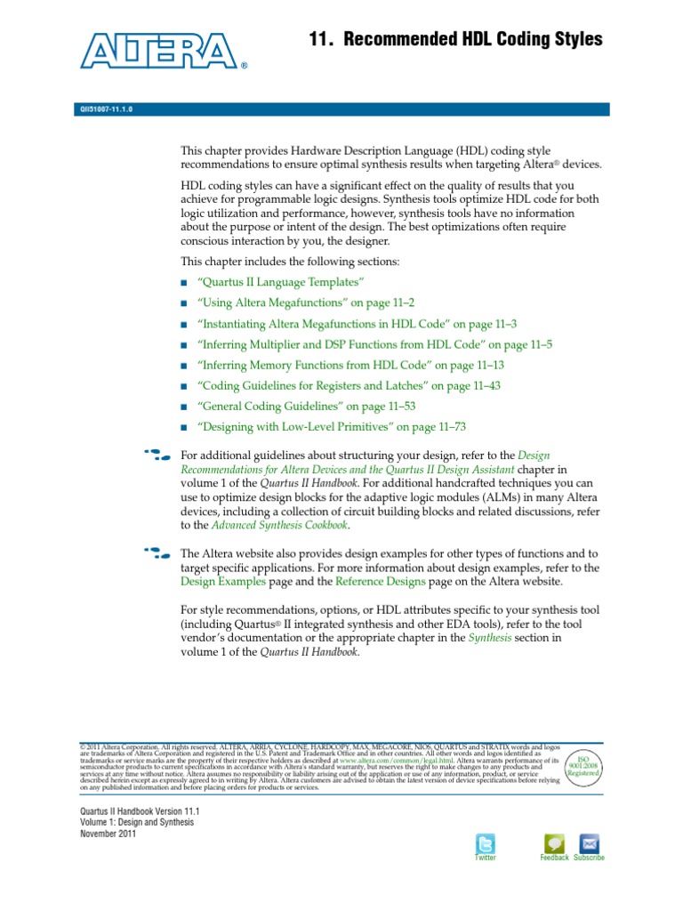 Altera Breifing on Hdl Hardware Description Language Vhdl