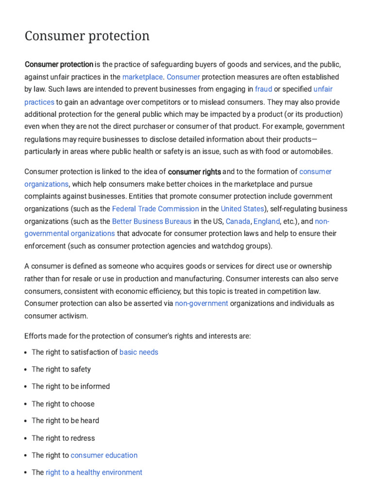 Understanding Consumer Protection Laws | PDF | Consumer Protection ...