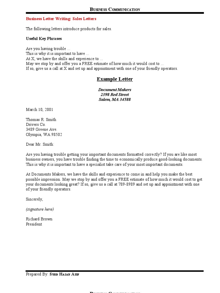 Communication Letter