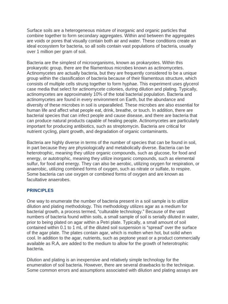 Protocol of Isolation of Bacteria | PDF | Bacteria | Soil
