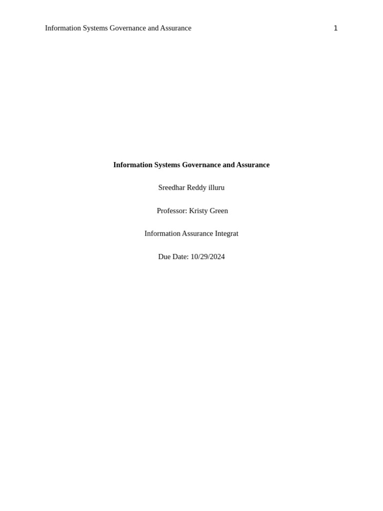 Information Systems Governance Overview | PDF | Information Security ...