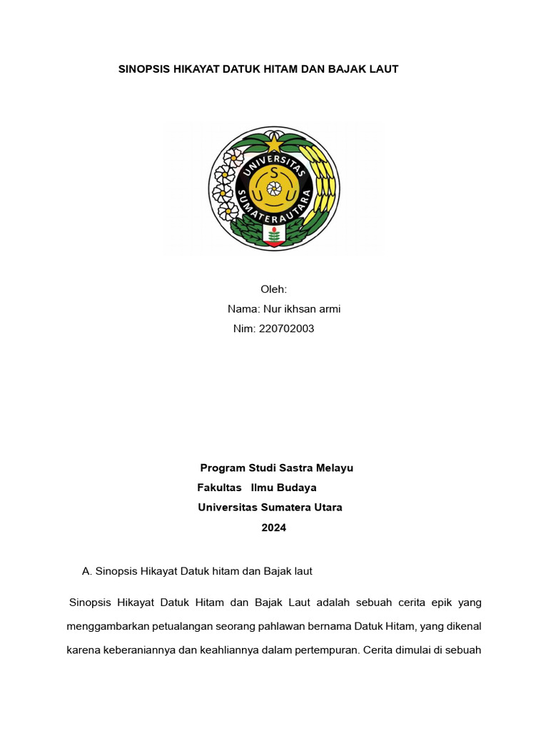 Sinopsis Hikayat Datuk Hitam | PDF