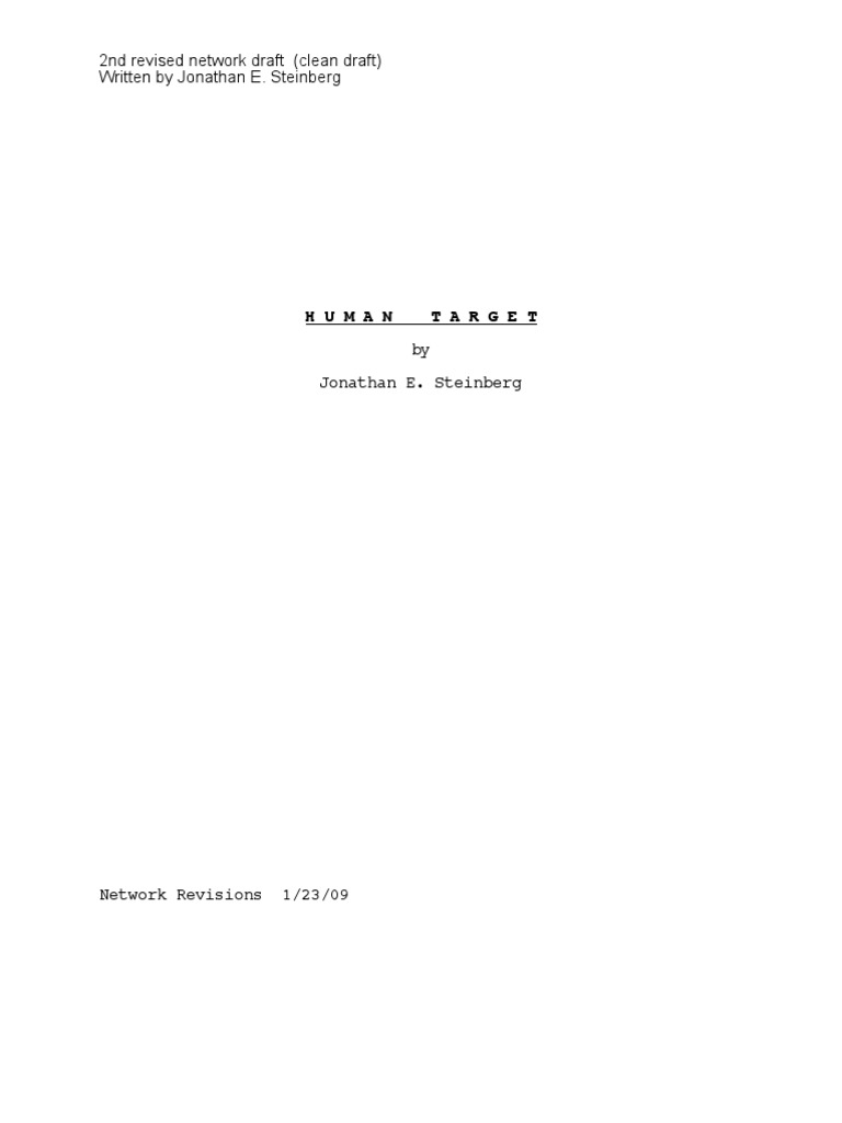 Human Target: Season 1, Episode 1 | PDF | Mystery, Thriller & Crime Fiction
