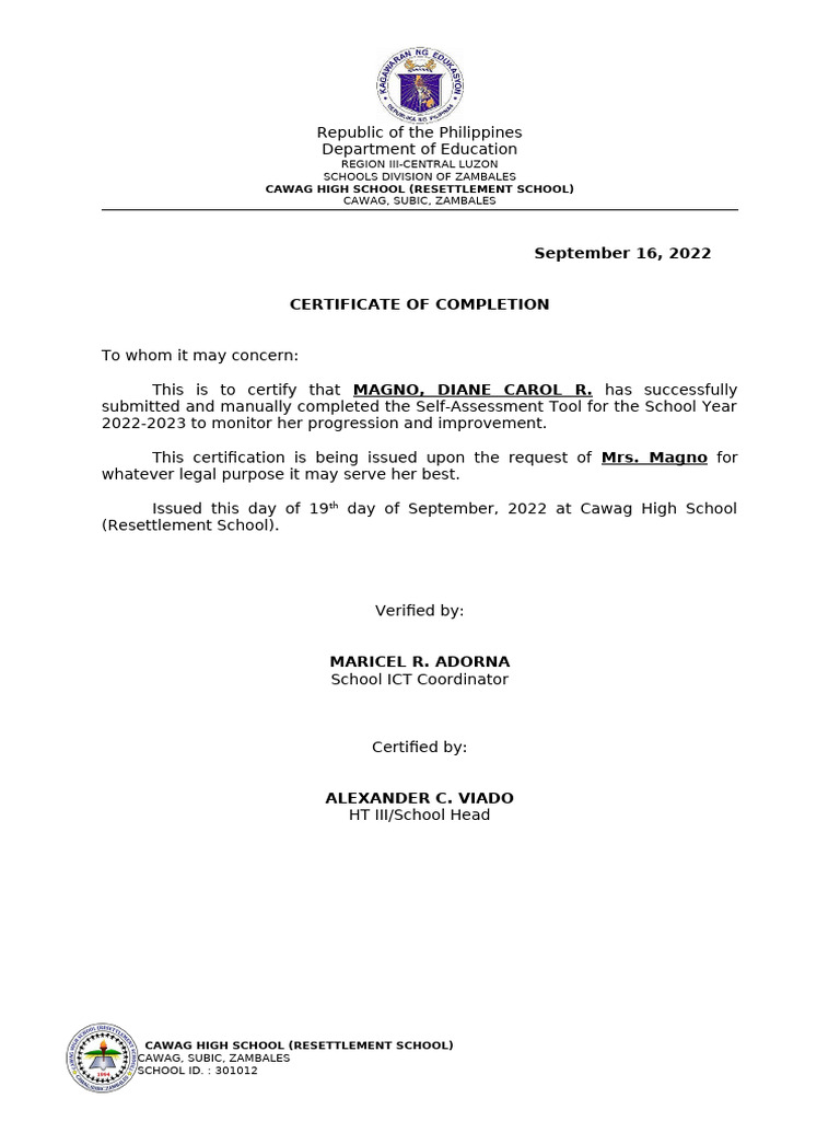 Certification ESAT | PDF | Philippines