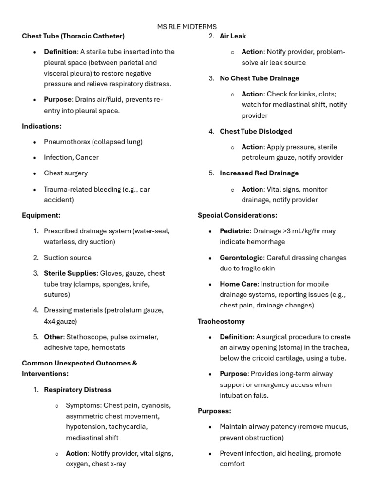MS Rle Midterms | PDF | Respiratory Tract | Thorax