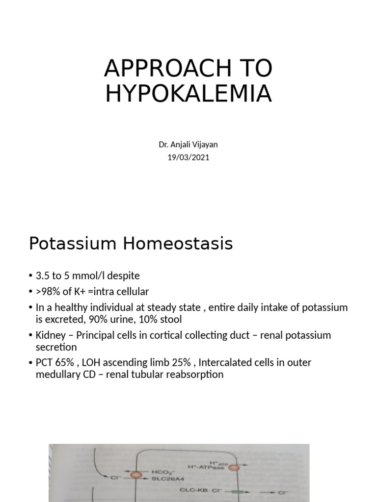 Approach To Hypokalemia - Anjali | PDF | Potassium | Chemistry
