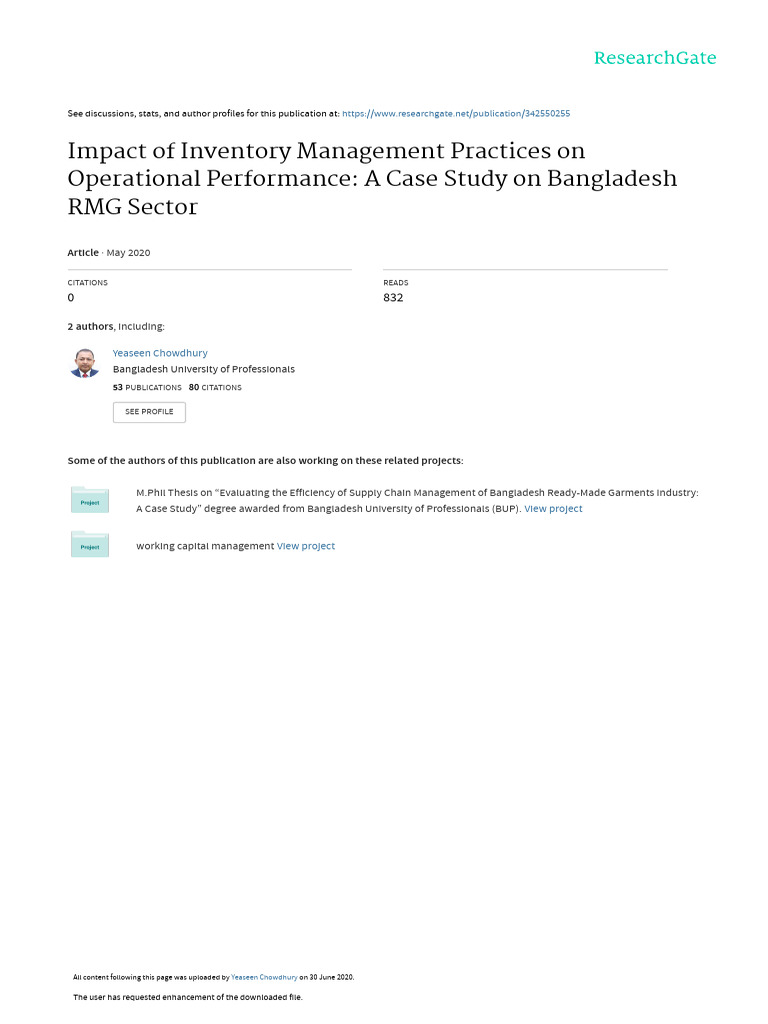 Inventory Management Practices | PDF | Variance | Statistics