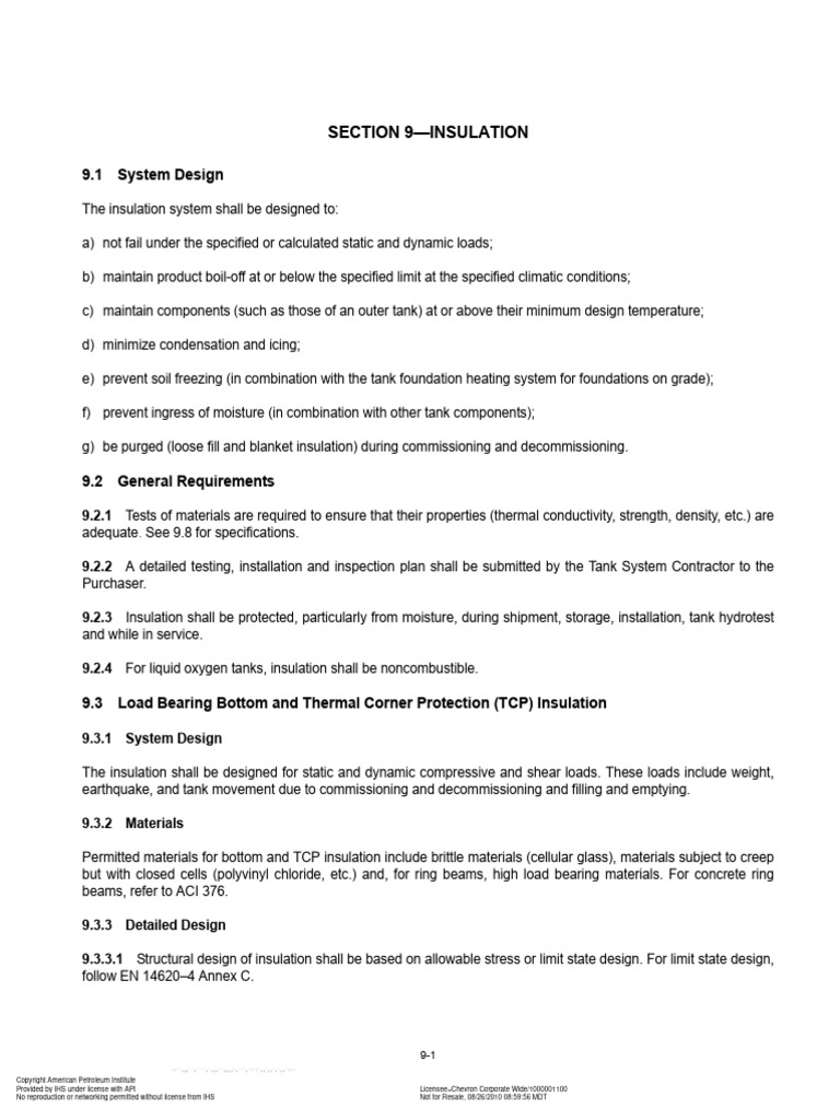 API 62 - Section 9 | PDF | Thermal Insulation | Concrete