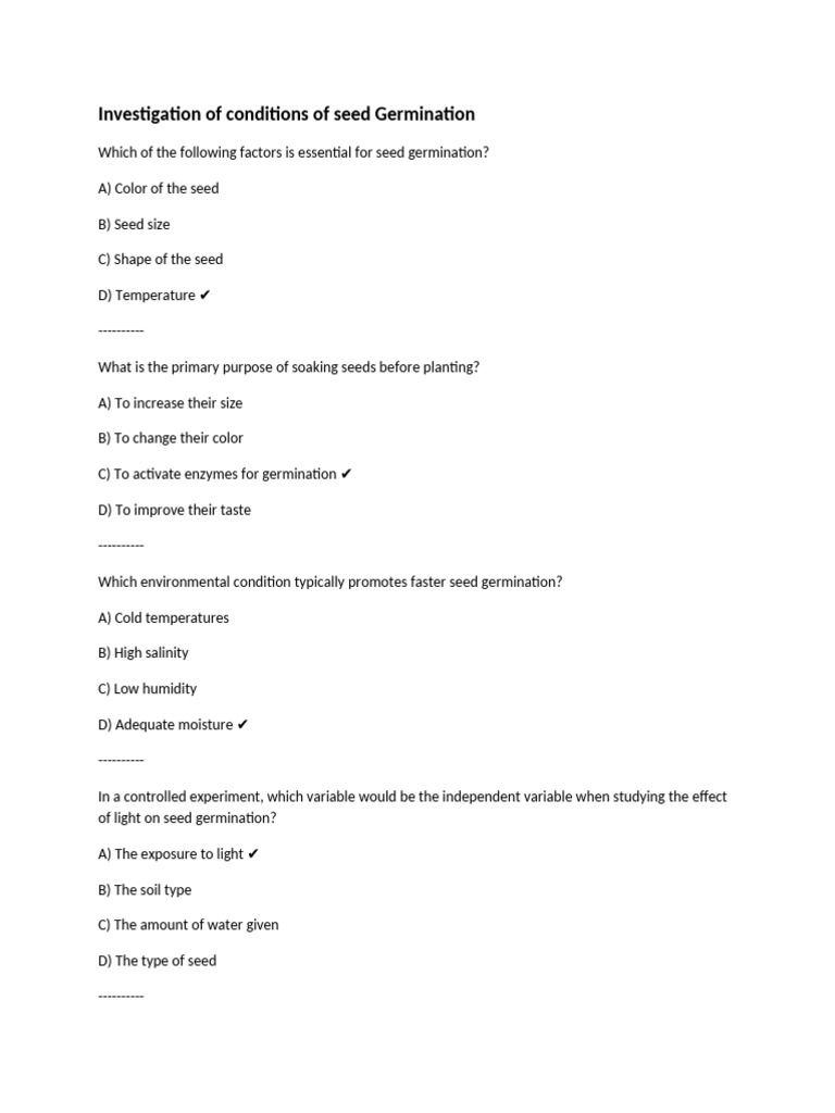 Investigation (Conditions of Seed Germination) - WPS Office | PDF ...