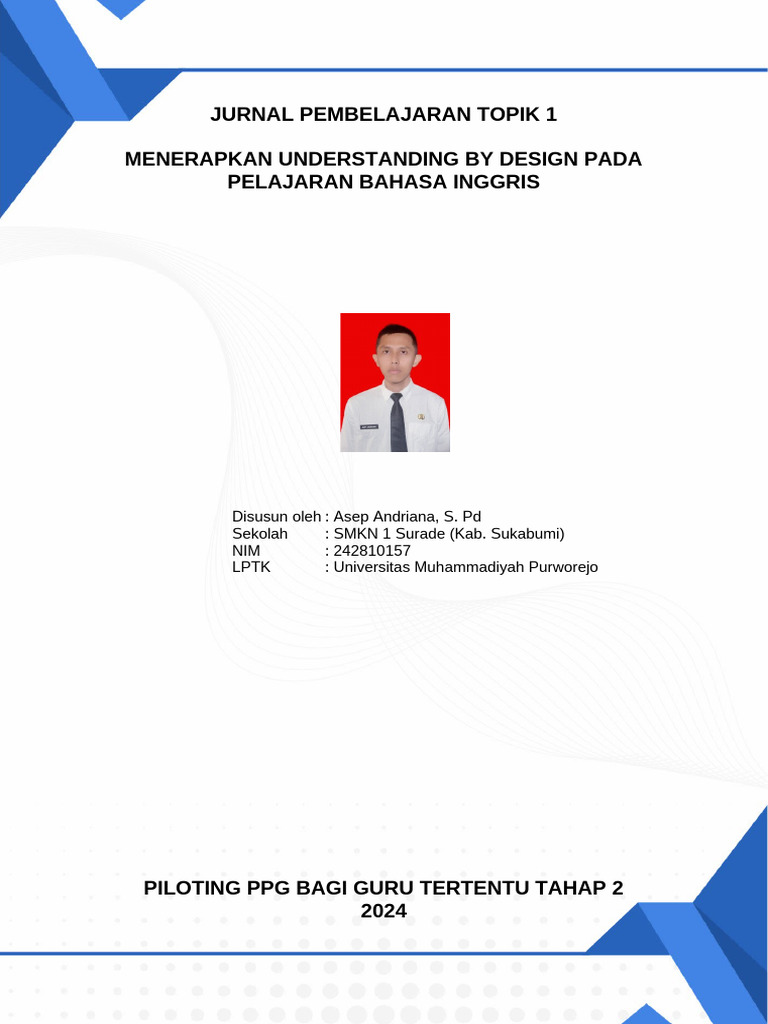 Jurnal Pembelajaran 1 - Asep Andriana | PDF | Karier & Perkembangan
