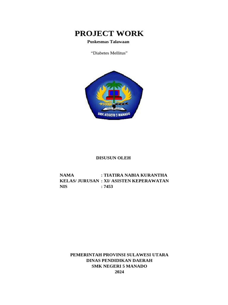 Laporan Project Work Diabetes Mellitus | PDF | Karier & Perkembangan