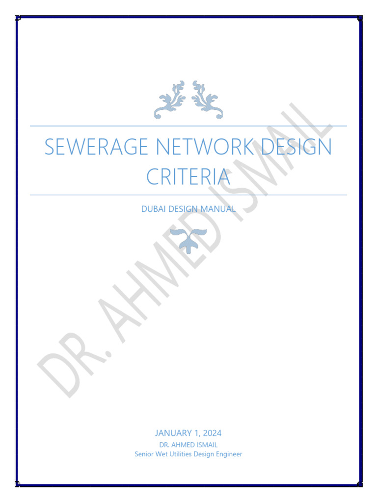 Dubai Sewerage Network Design Manual | PDF | Sanitary Sewer | Pumping ...