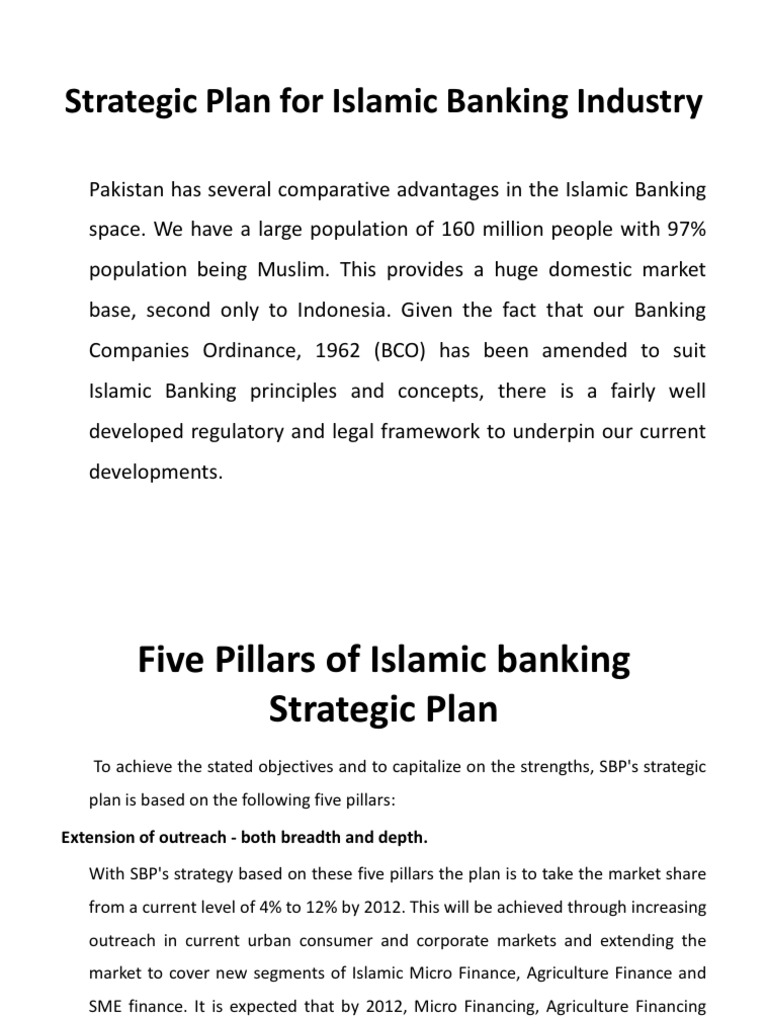 Five Pillars of Islamic Banking Strategic Plan | PDF