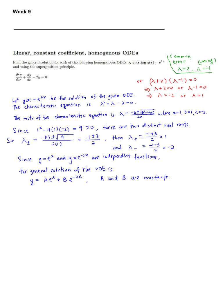Week 9 - ODE II - Annotate | PDF