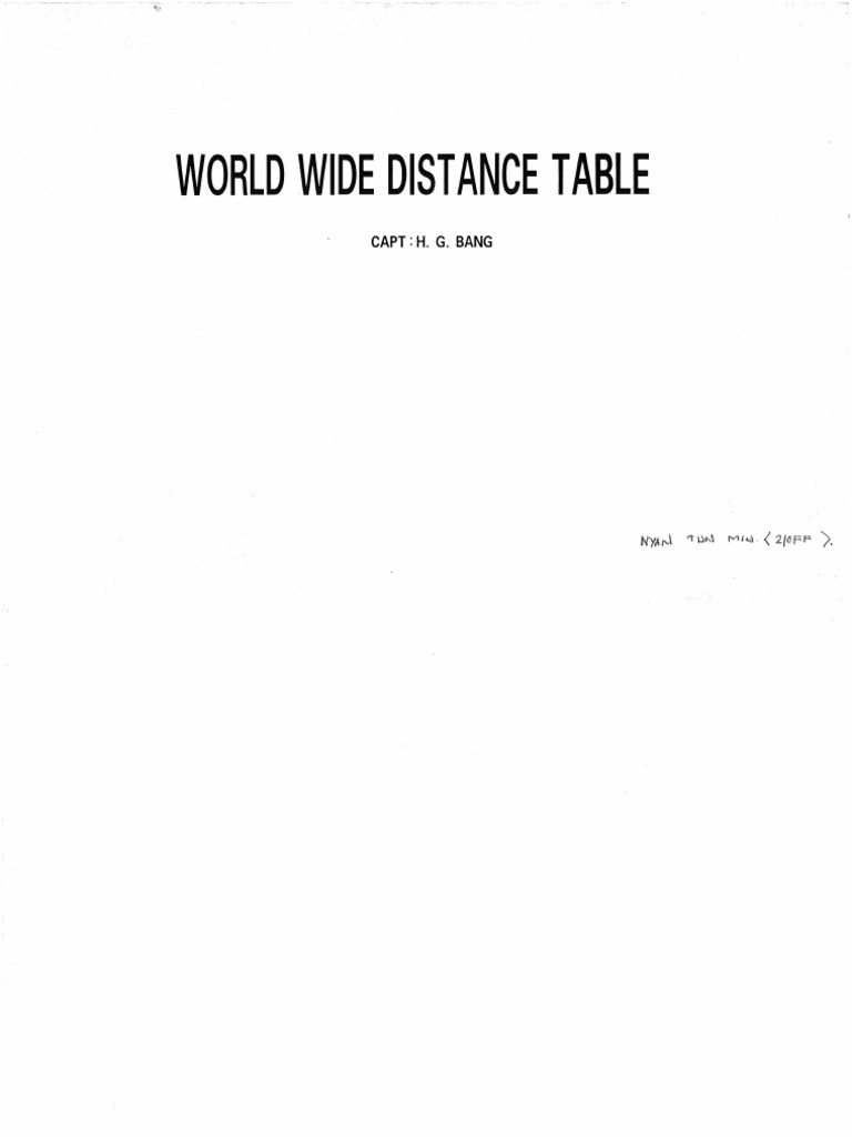 World Wide Distance Table JPN Book | PDF