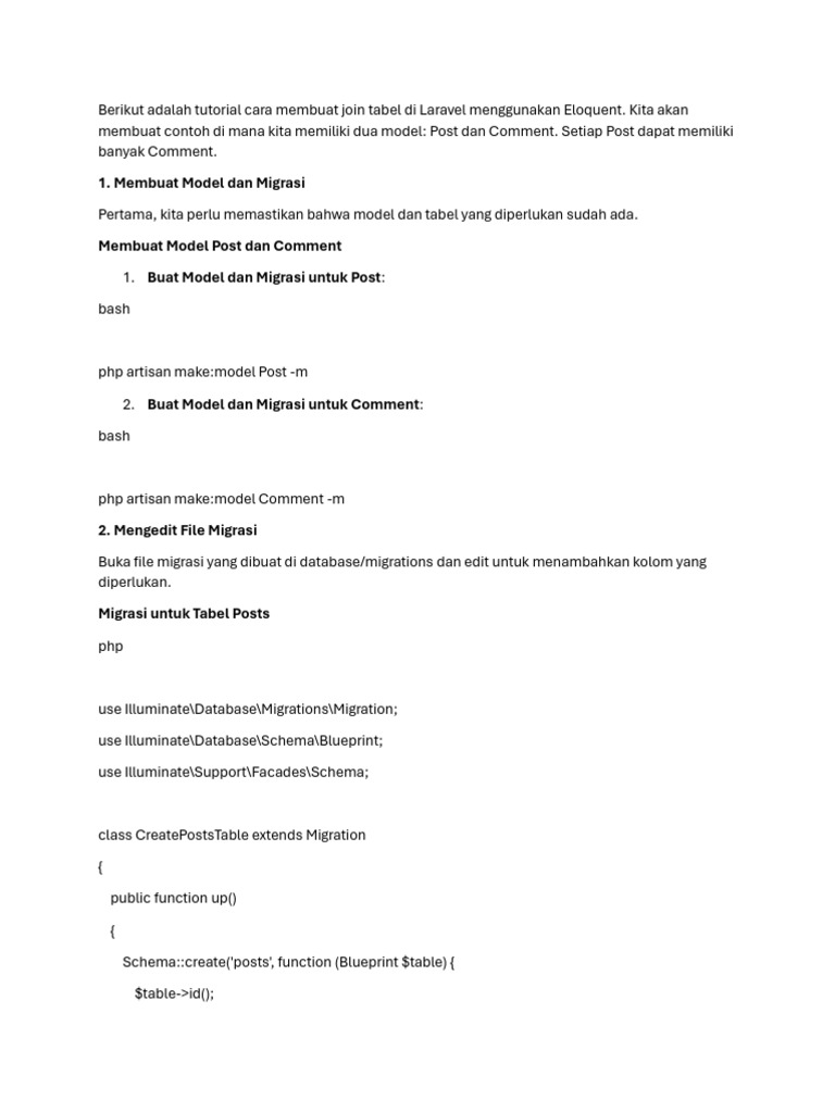 Tutorial laravel 4 join tabel di model pdf