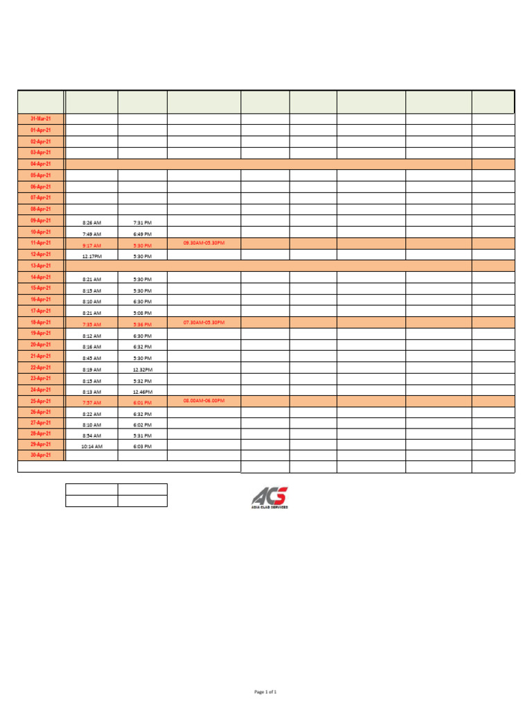 AHMAD Attendance - Apr 2021 | PDF