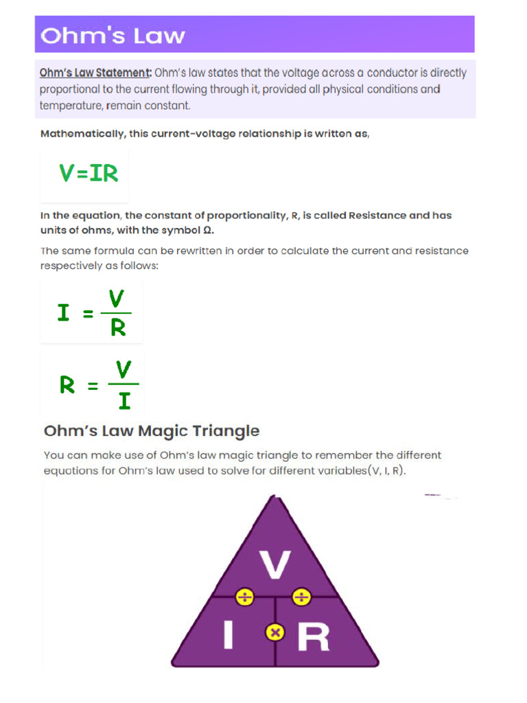 The Ohm's Law | PDF