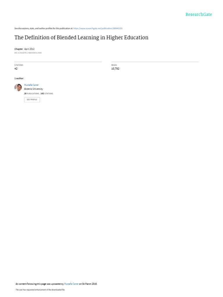 Blended Learning in Higher Education | PDF | Learning | Educational ...