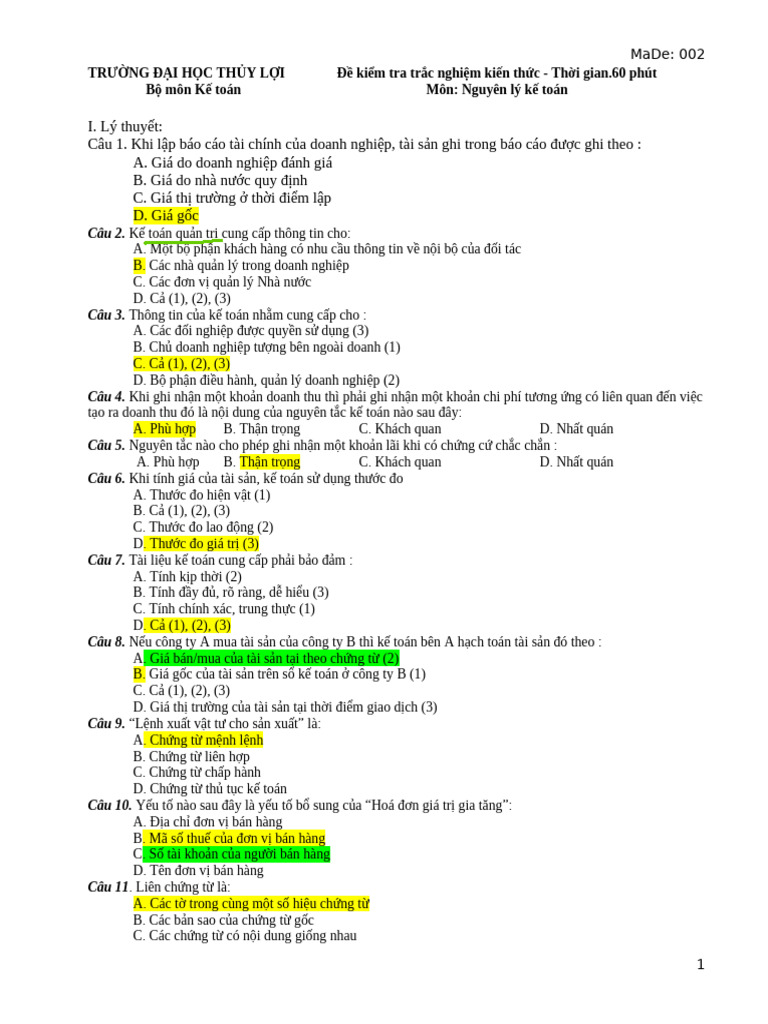 Sample Questionaire (Có ĐK) | PDF