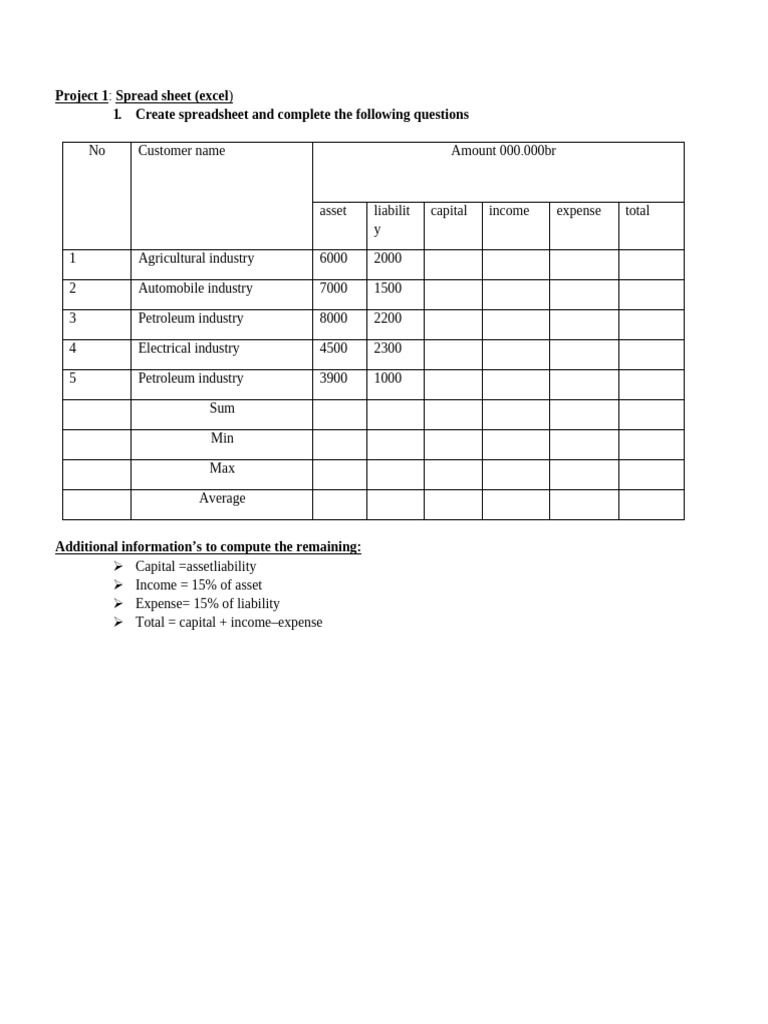 Excel questions pdf microsoft excel computing