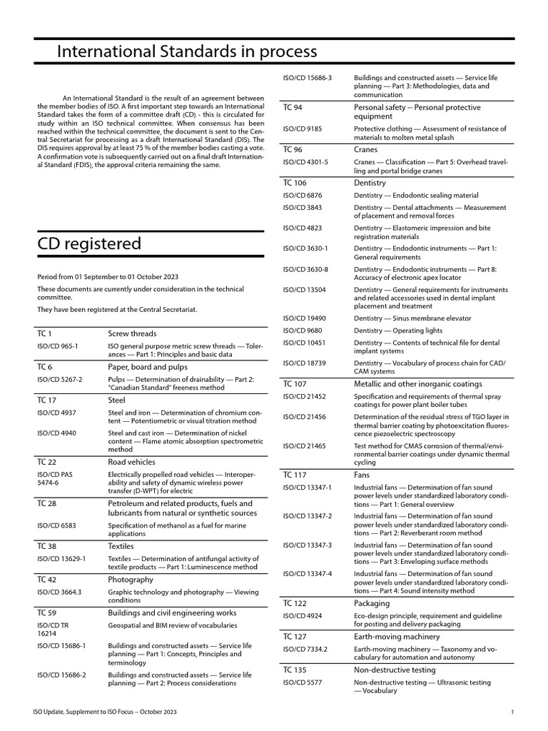 ISO Standards Update - October 2023 | PDF | Analytical Chemistry ...