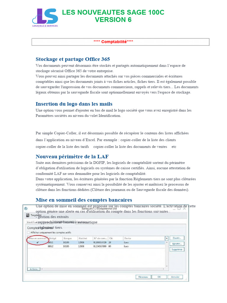 Nouveautés Sage 100C Version 6 | PDF | Facture | Application