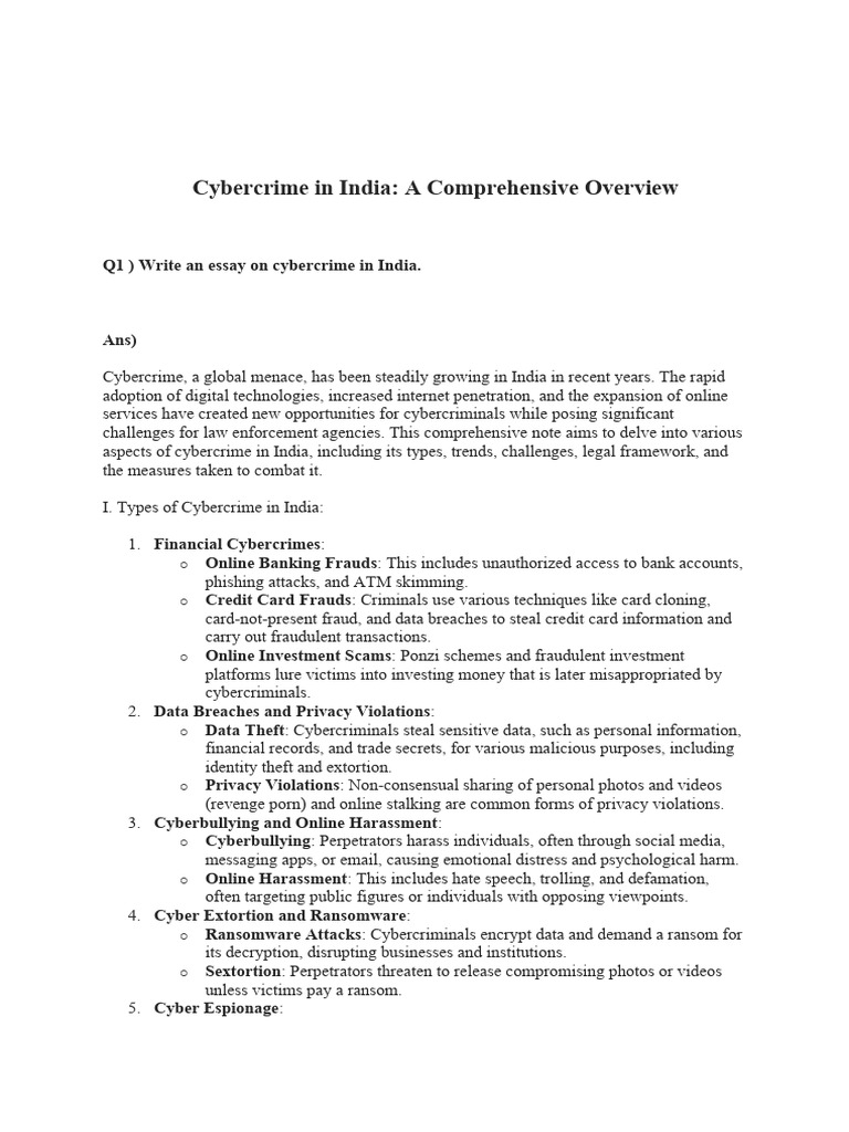 Cybercrime and Cyber Laws in India | PDF | Cybercrime | Security