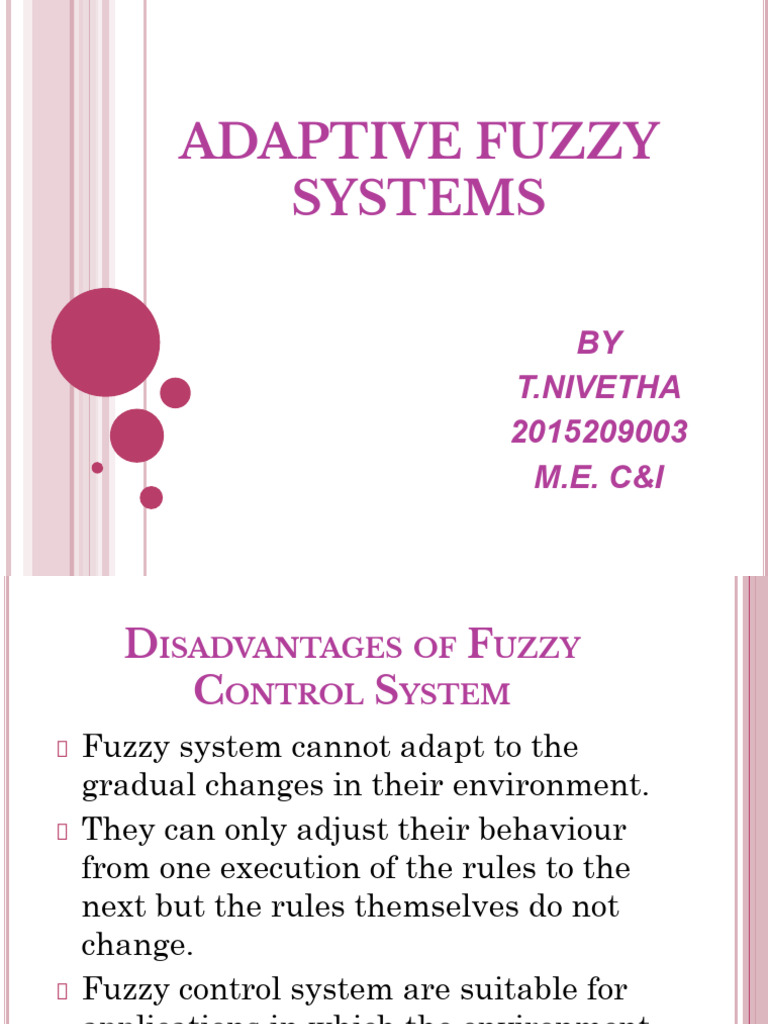 Adaptive Fuzzy Logic Control Systems | PDF | Learning | Fuzzy Logic