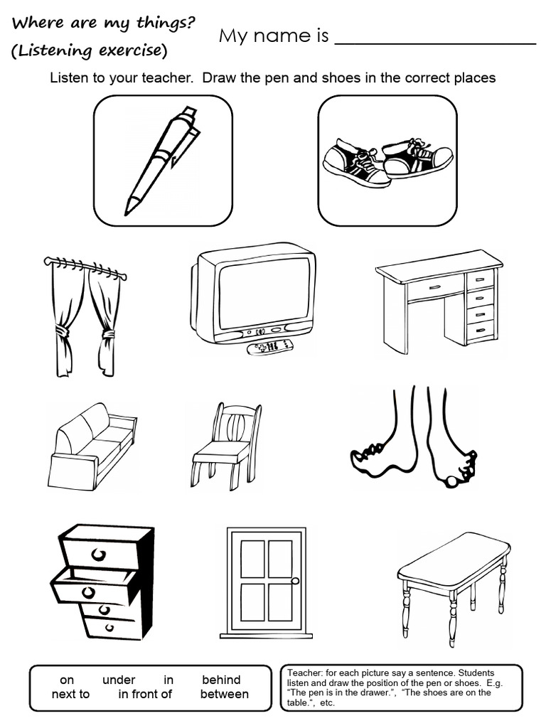 Listening Exercise: Positioning Objects | PDF | Language Arts & Discipline