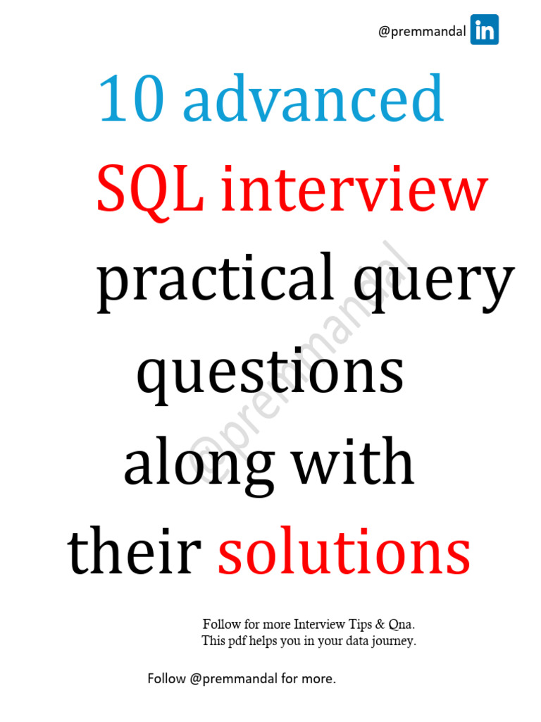 10 Advanced SQL Interview | PDF