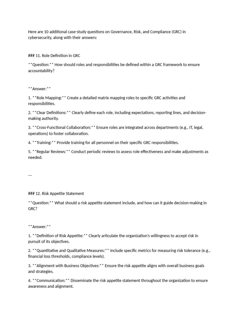 GRC Case Studies in Cybersecurity | PDF | Risk | Business
