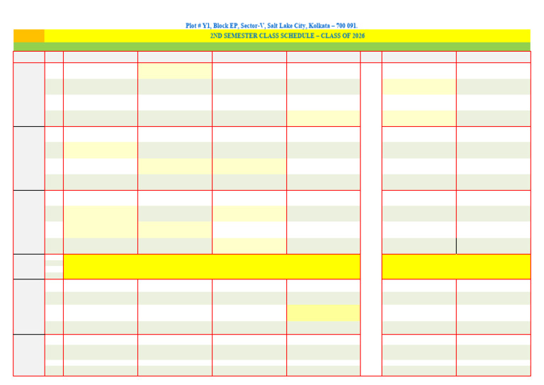 3rd Week Class Schedule of Semester-II (Class of 2026) | PDF | Business ...
