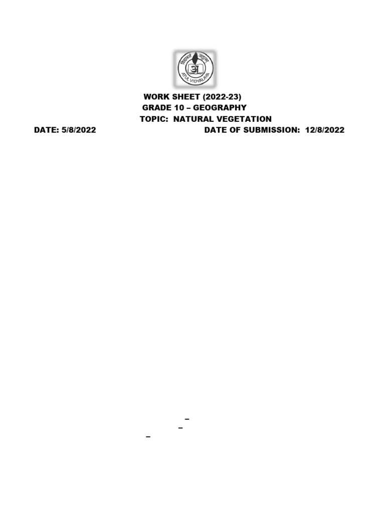 Chapter Natural Vegetation Pdf Forests Tropics