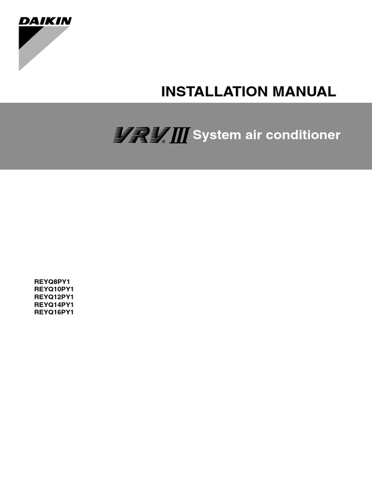 Daikin Air Conditioner Installation Guide | PDF