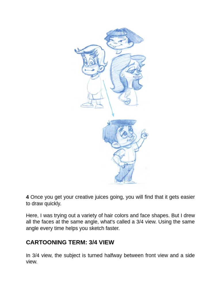 Drawing Cartoon People | PDF | Home & Garden | Self-Improvement
