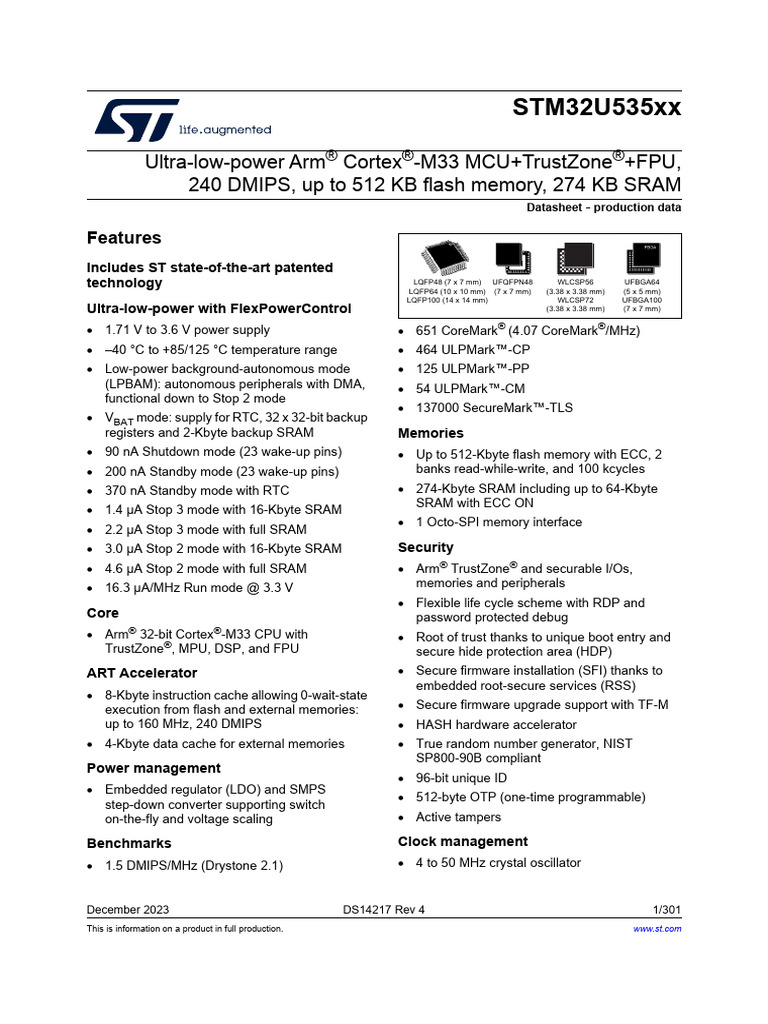 stm32u535cbdtdt dATA PDF Computer Architecture Manufactured Goods