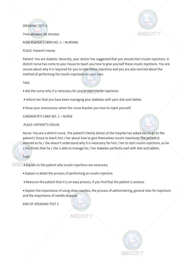 Insulin Injection Training for Diabetics | PDF