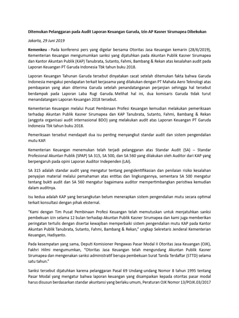 Audit Laporan Keuangan Garuda Pdf