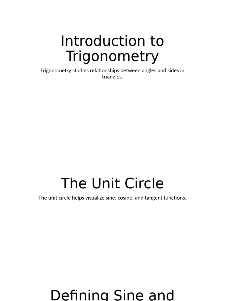 Introduction To Trigonometry | PDF