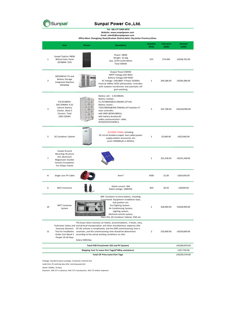 Solar Power System Quotation | PDF | Photovoltaics | Photovoltaic System