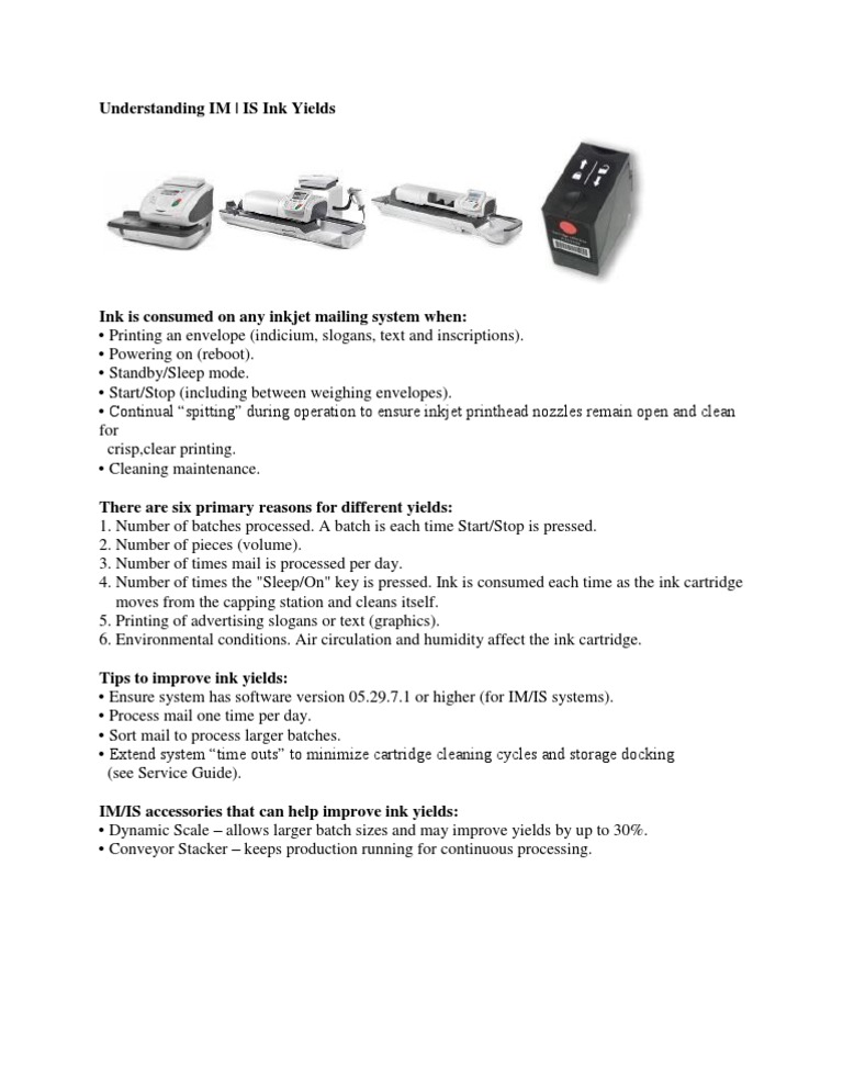Understanding IM Ink Yields | PDF