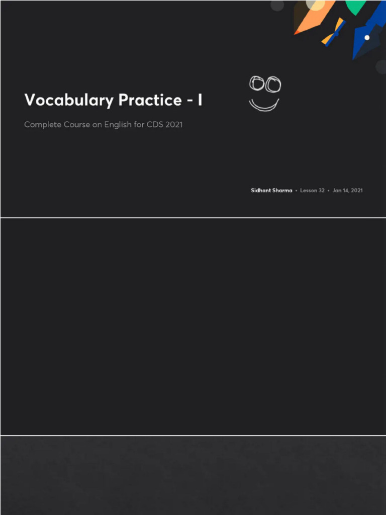 Vocabulary Practice - I | PDF