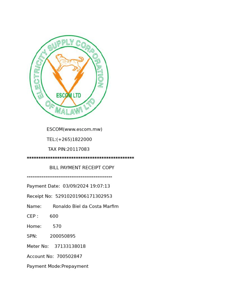 Aurite AI Bill Payment Receipt | PDF | Finance & Money Management