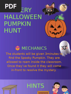 Purple Neon Green 3D Simple Halloween Presentation