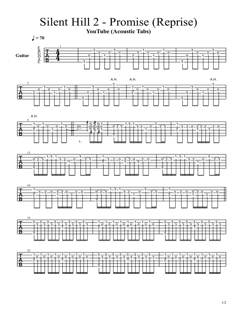 Silent Hill 2: Promise Reprise Tab | PDF